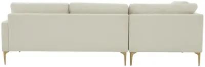 Serena Cream Velvet LAF Chaise Sectional