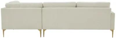 Serena Cream Velvet RAF Chaise Sectional