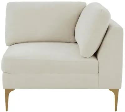 Serena Cream Velvet Corner Seat