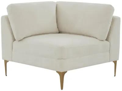 Serena Cream Velvet Corner Seat