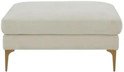 Serena Cream Velvet Ottoman