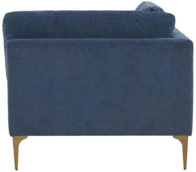 Serena Blue Velvet Armless Chair