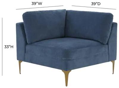 Serena Blue Velvet Armless Chair