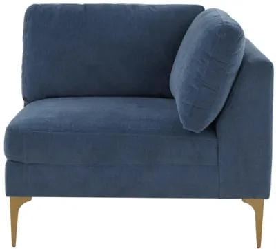 Serena Blue Velvet Armless Chair