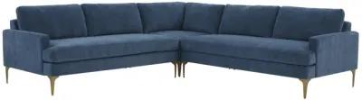 Serena Blue Velvet L-Sectional