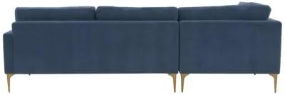 Serena Blue Velvet LAF Chaise Sectional