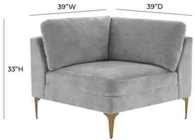 Serena Gray Velvet Armless Chair