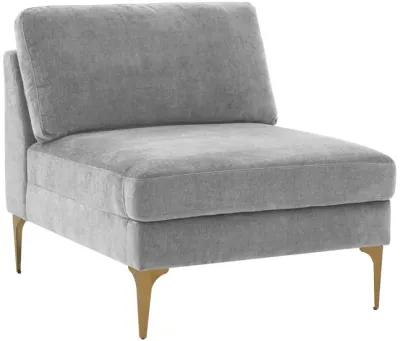 Serena Gray Velvet Armless Chair