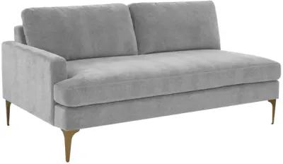 Serena Gray Velvet LAF Loveseat