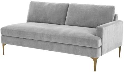 Serena Gray Velvet RAF Loveseat