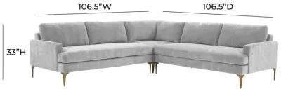 Serena Gray Velvet L-Sectional