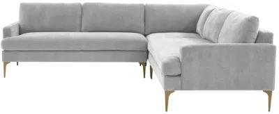 Serena Gray Velvet L-Sectional