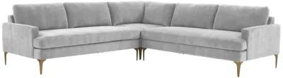 Serena Gray Velvet L-Sectional