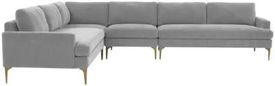 Serena Gray Velvet Large L-Sectional