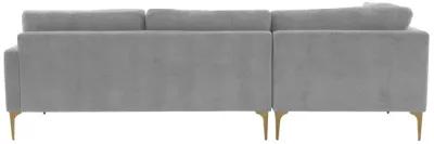 Serena Gray Velvet LAF Chaise Sectional