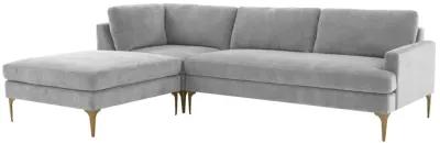 Serena Gray Velvet LAF Chaise Sectional