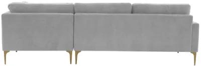 Serena Gray Velvet RAF Chaise Sectional