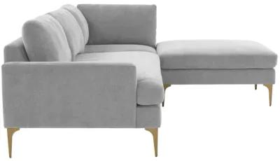 Serena Gray Velvet RAF Chaise Sectional