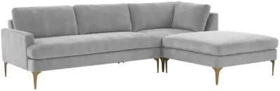 Serena Gray Velvet RAF Chaise Sectional