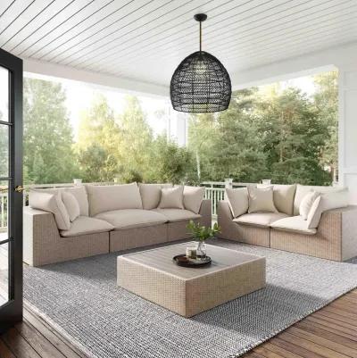 Cali Natural Wicker Outdoor Modular Sofa