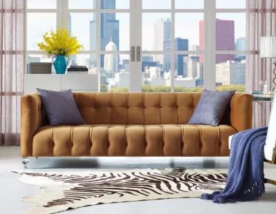 Bea Cognac Velvet Sofa