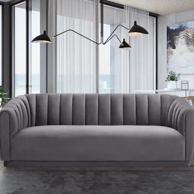 Arno Grey Velvet Sofa