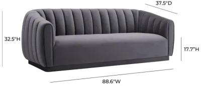 Arno Grey Velvet Sofa