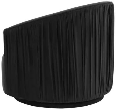 London Black Pleated Swivel Chair