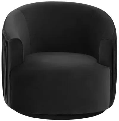 London Black Pleated Swivel Chair