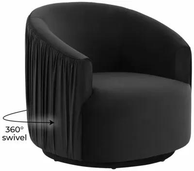 London Black Pleated Swivel Chair