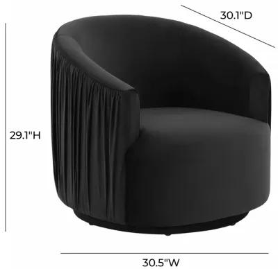 London Black Pleated Swivel Chair