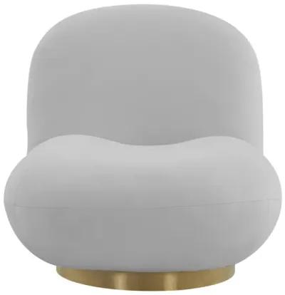 Emily Grey Velvet Swivel Chair