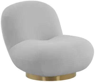 Emily Grey Velvet Swivel Chair