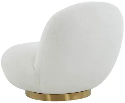 Emily White Boucle Swivel Chair