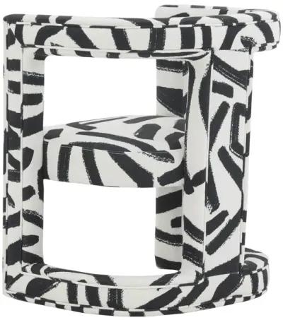 Ada Chair in Black Brushstroke Pattern