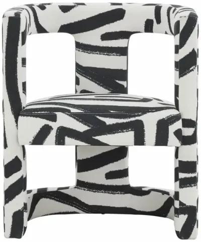 Ada Chair in Black Brushstroke Pattern