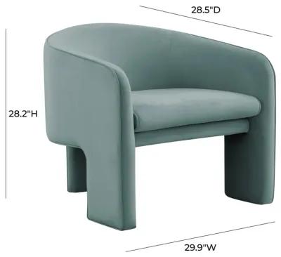 Marla Sea Blue Velvet Accent Chair