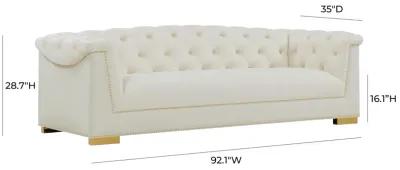 Farah Cream Velvet Sofa