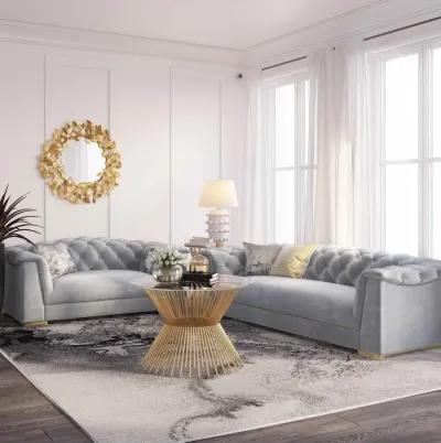 Farah Grey Velvet Sofa