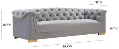 Farah Grey Velvet Sofa