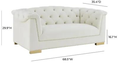 Farah Cream Velvet Loveseat