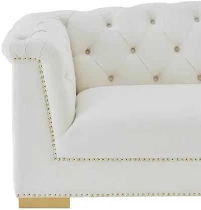 Farah Cream Velvet Loveseat