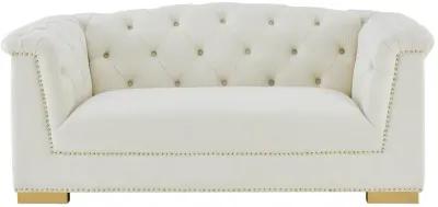 Farah Cream Velvet Loveseat