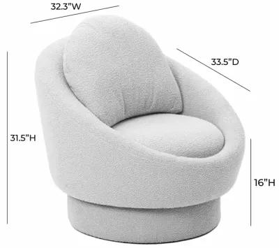 Sammy Light Grey Boucle Swivel Lounge Chair