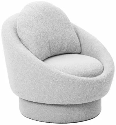 Sammy Light Grey Boucle Swivel Lounge Chair