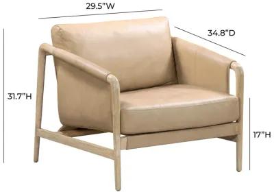 Chakka Tan Genuine Leather Accent Chair