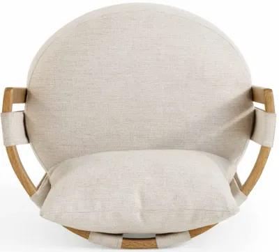 Paolo Cream Textured Weave Swivel Chair