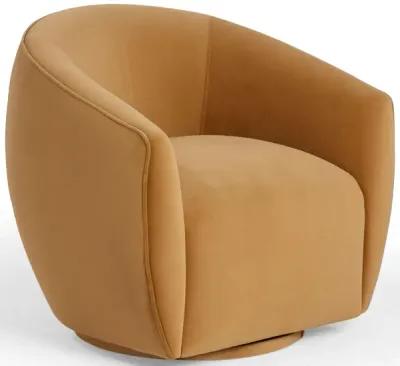 Jordan Tan Velvet Swivel Chair