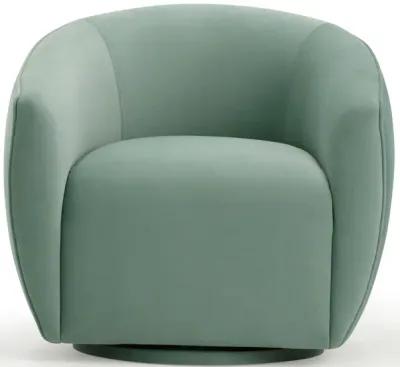 Jordan Sea Blue Velvet Swivel Chair