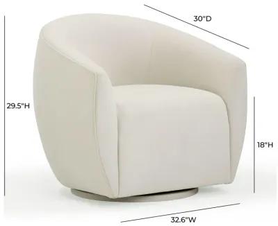 Jordan Cream Velvet Swivel Chair